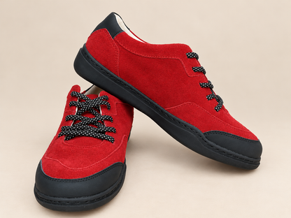 SNEAKERS DUNA NEGRO/GAMUZA ROJA